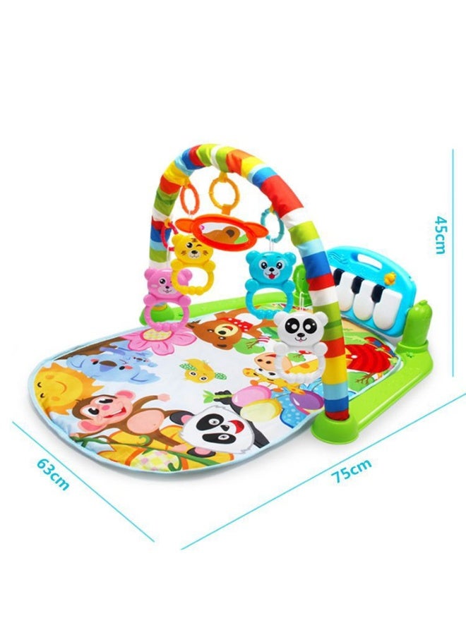 أل أيه بريشوس بساط لعب للأطفال، بساط أنشطة ممتع على شكل بيانو لوقت الاستلقاء على البطن مع 5 ألعاب حسية للأطفال الرضع، موسيقى وأضواء، هدايا للأولاد والبنات حديثي الولادة من عمر 0 ​​إلى 3 و6 و9 و12 شهرًا - Image 1